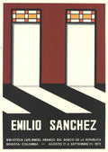 Emilio Sanchez Doorways 1972 signed original serigraph art poster showing abstract doorway designs in vibrant colors.