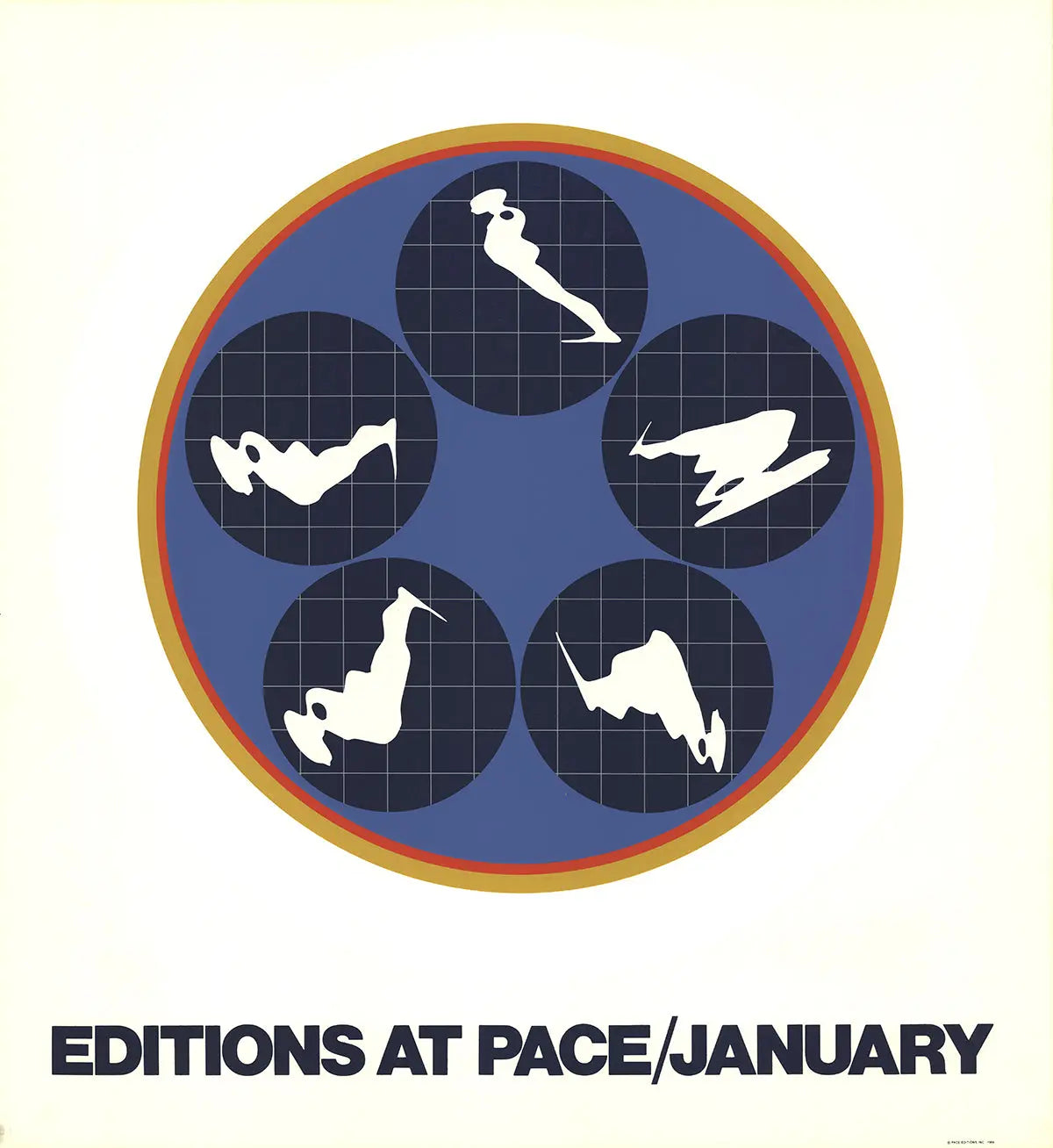 Ernest Trova original 1969 exhibition serigraph poster, vibrant artwork from the Pace Editions series, displayed flat.