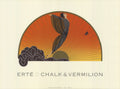 Erté Sunrise 1992 limited edition Art Deco offset lithograph poster featuring vibrant colors and elegant design elements.