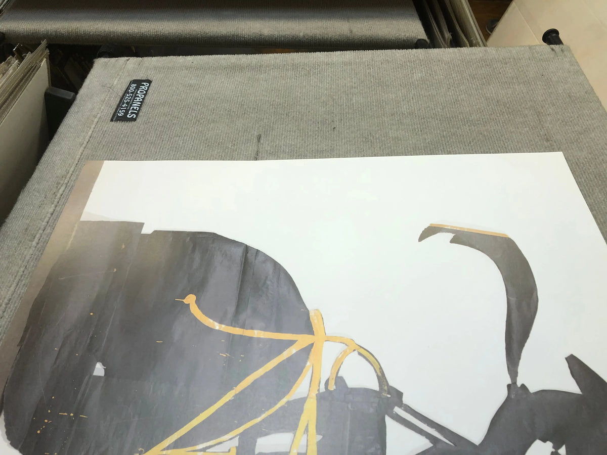 Original Felix Droese Galerie Rudolf Zwirner 1982 exhibition poster featuring abstract artwork by the German artist Felix Droese.