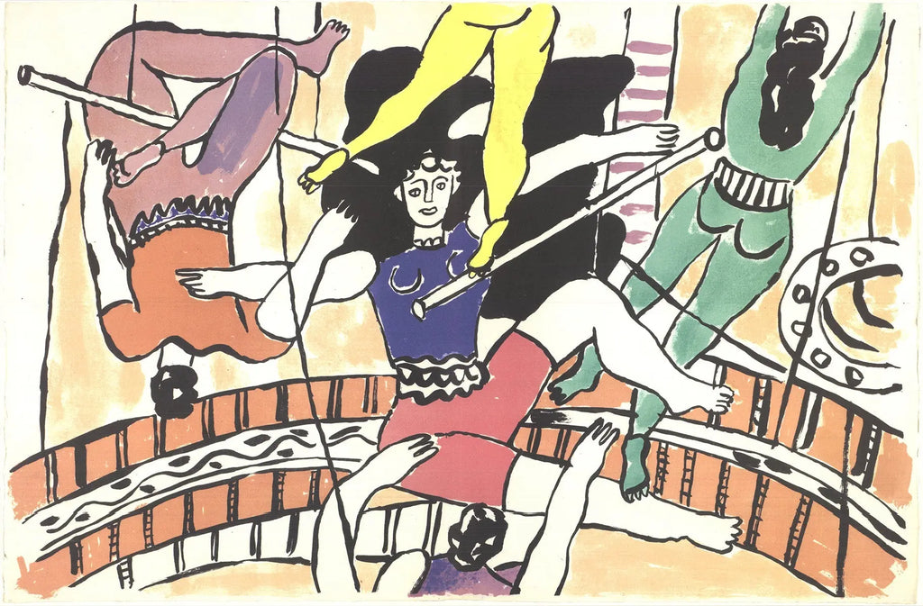 Fernand Leger Circus Family exhibition poster print featuring colorful abstract artwork with circus and family themes.