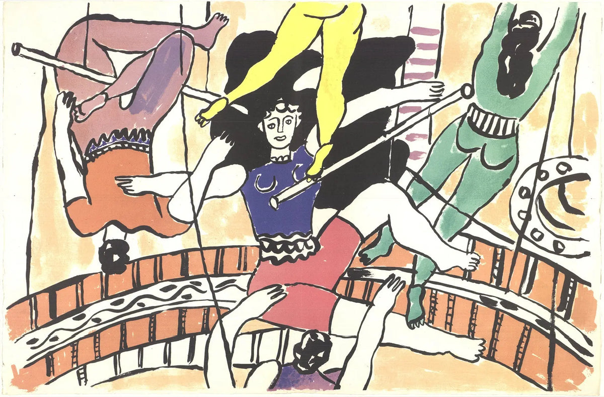 Fernand Leger Circus Family exhibition poster print featuring colorful abstract artwork with circus and family themes.