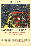 Fernand Leger The Yellow House 1958 original lithograph poster showcasing vibrant abstract art and bold geometric shapes.