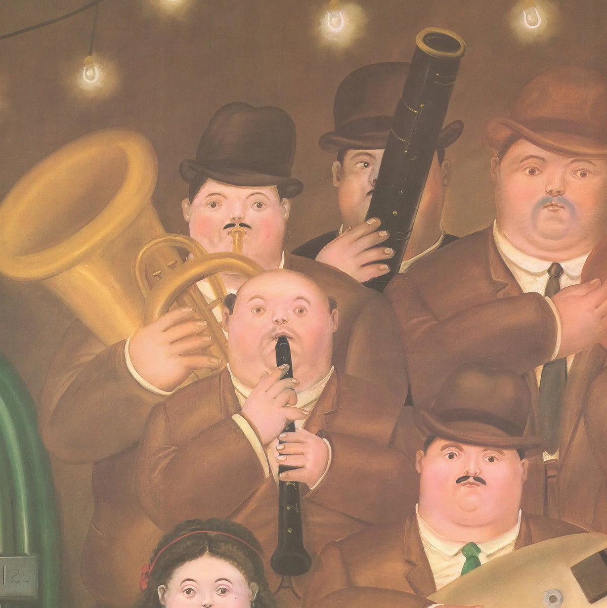 Fernando Botero Los Musicos 1980 vintage exhibition art poster featuring Botero's signature style and musical figures.