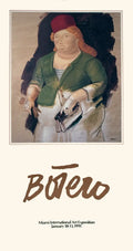 Fernando Botero woman with red hat 1991 offset lithograph poster showcasing Botero's distinctive art style.
