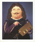 Fernando Botero portrait of Velazquez 1999 offset lithograph art poster showing bold, exaggerated figures in vibrant colors.
