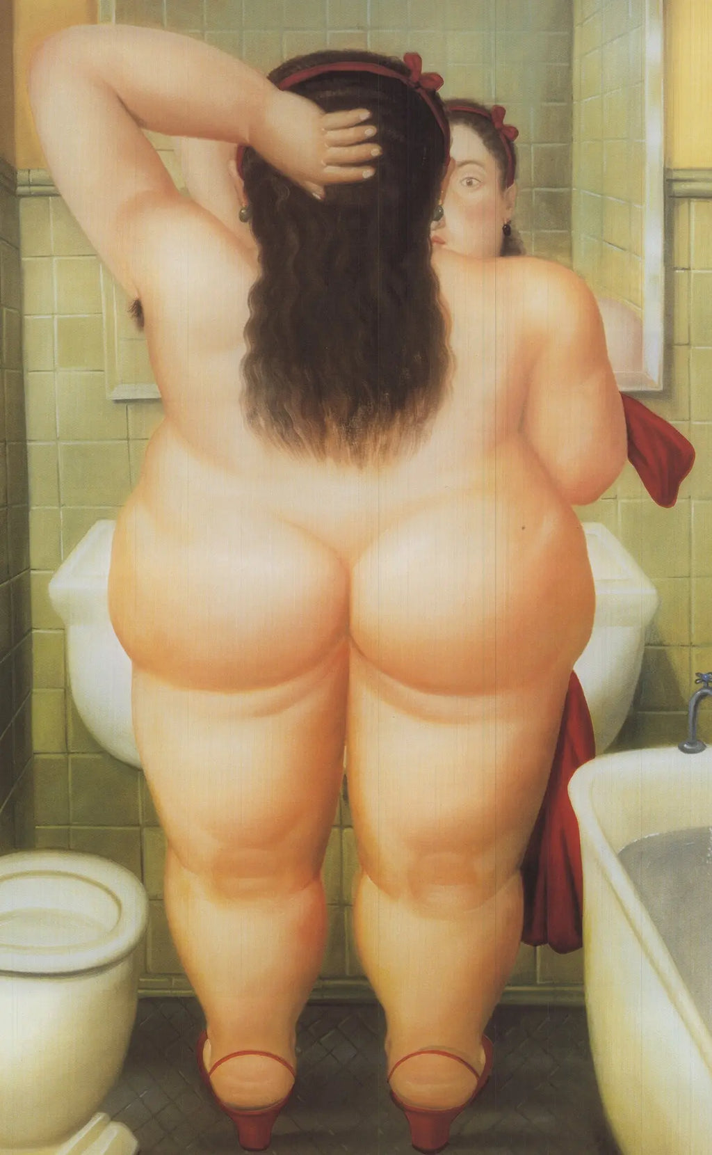 Fernando Botero The Bath 1991 offset lithograph exhibition poster featuring Botero's signature style and vibrant artwork.