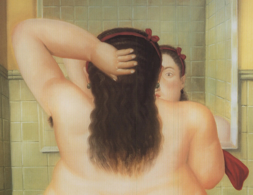 Fernando Botero The Bath 1991 offset lithograph exhibition poster featuring Botero's signature style and vibrant artwork.