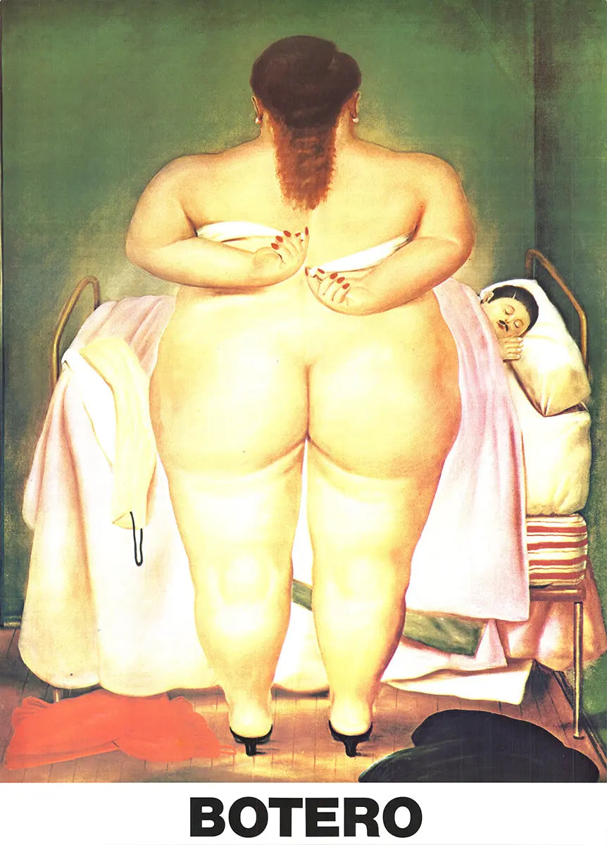 Fernando Botero The Morning After 1980 offset lithograph art poster featuring his distinctive style and vibrant colors.