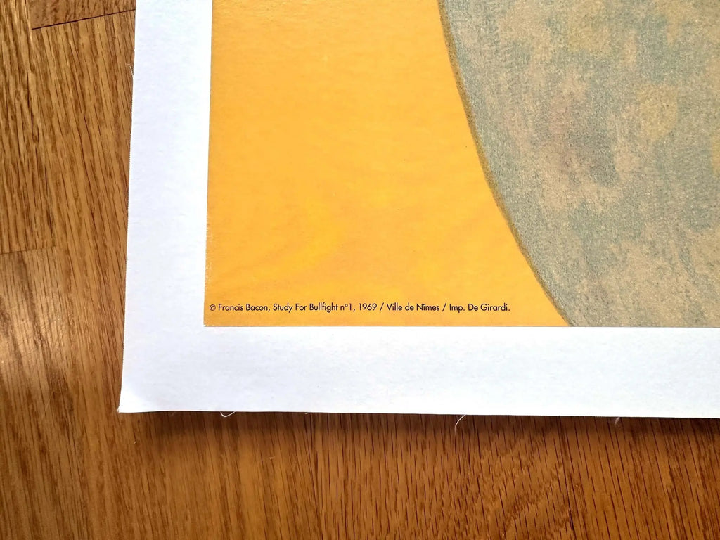 Large original serigraph poster by Francis Bacon for Feria Nimes 1992 exhibition, featuring bold abstract artwork.