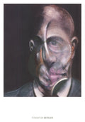 Limited edition Francis Bacon offset lithograph of Michel Leiris portrait, showcasing bold brushstrokes and abstract expression.