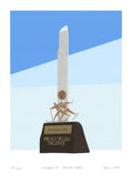 Franco Costa Vasaloppet 88 Procordia Trophy signed serigraph art print showcasing winter sports and trophy design.