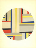 Fritz Glarner Tondo 1964 abstract modernist lithograph art print with geometric shapes and bold colors, showcasing Fritz Glarner's style.