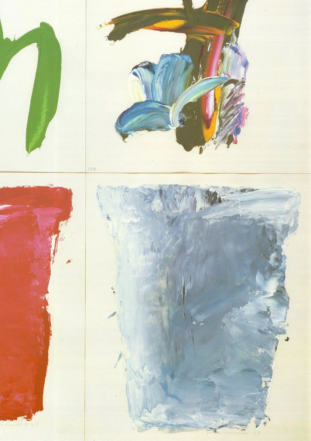 Gérard Gasiorowski Pots de Fleurs lithograph poster showing vibrant floral pots, part of Galerie Maeght exhibition.