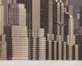 Hank Gans New York helicopter cityscape offset lithograph poster showcasing a vibrant 2007 New York skyline scene.