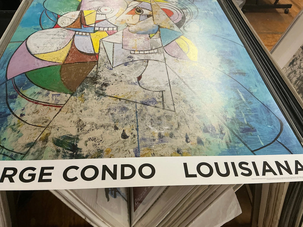 Large George Condo mythological figures lithograph art poster featuring vibrant, surreal myth-inspired imagery.