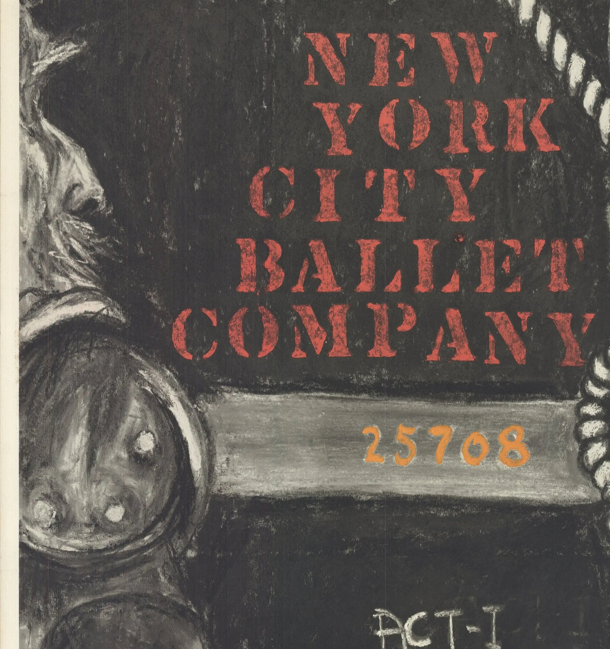 Original George Segal 1968 New York City Ballet serigraph poster featuring abstract ballet figures in vibrant colors.