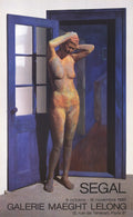 George Segal standing nude in doorway offset lithograph poster from 1985, showcasing his distinctive artistic style.