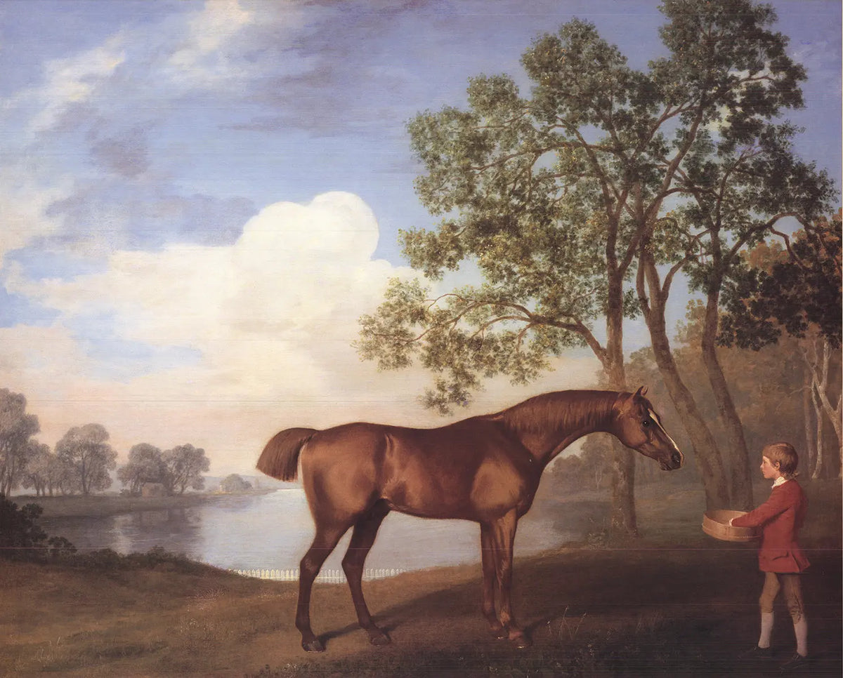 George Stubbs offset lithograph print of a pumpkin with a stable-lad, created in 1999, showcasing detailed animal and still life artwork.