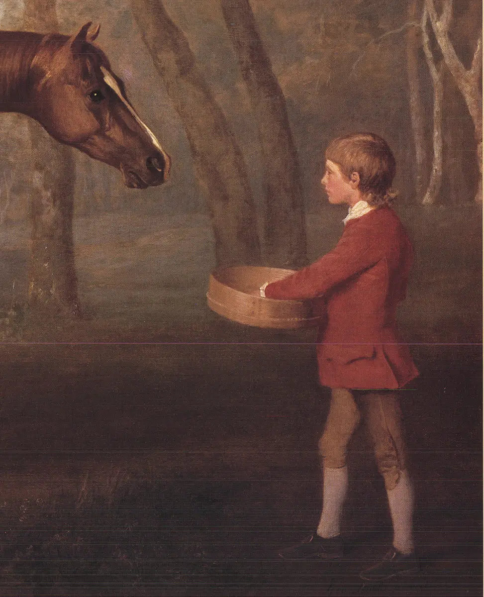 George Stubbs pumpkin with stable-lad offset lithograph print, detailed artwork depicting a pumpkin and stable-lad scene from 1999.