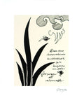 Offset lithograph art poster by Georges Braque titled "Dans Deux Choses" from 1993, showcasing abstract art and bold shapes.