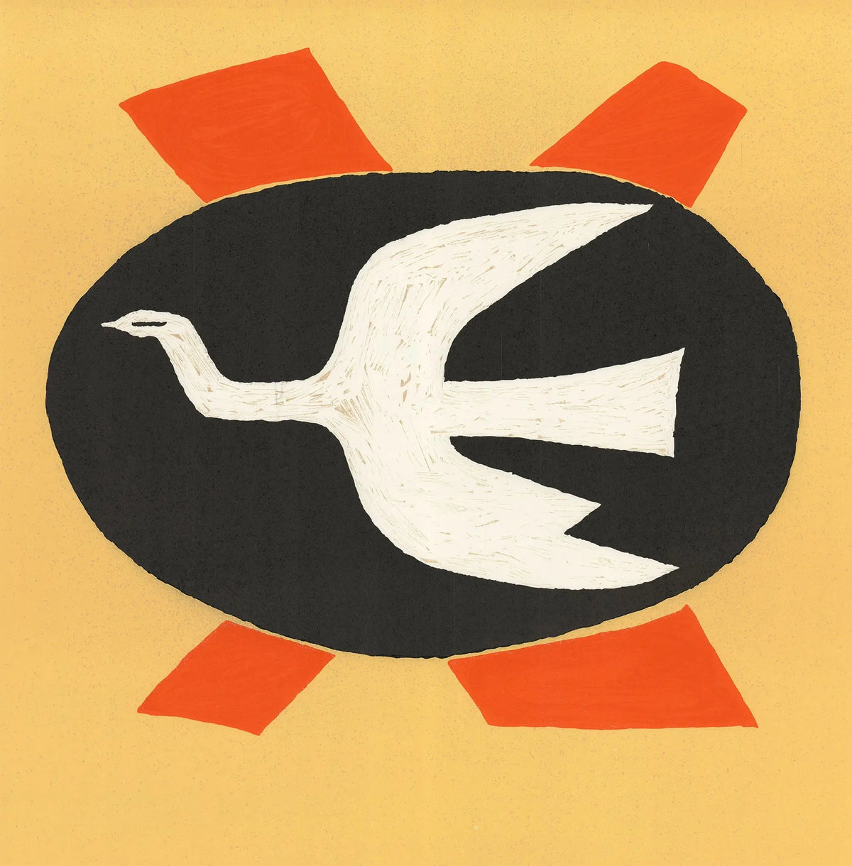 Original Georges Braque Villa Medici 1968 lithograph poster showcasing abstract art from the famous artist's exhibition.