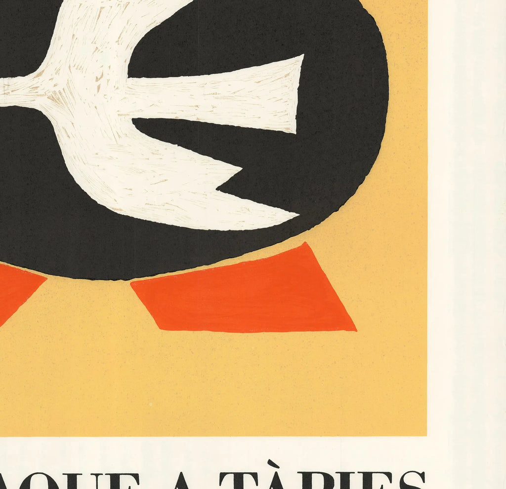 Original Georges Braque Villa Medici 1968 lithograph poster, showcasing abstract art from the famous exhibition.