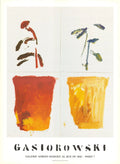 Gerald Gasiorowski Pots De Fleurs 1995 Galerie Maeght exhibition poster featuring colorful floral designs and artistic illustrations.
