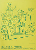 Gertrude Schweitzer lithograph exhibition poster from St. Edward's Catholic Church, 1971, featuring religious artwork and detailed design.