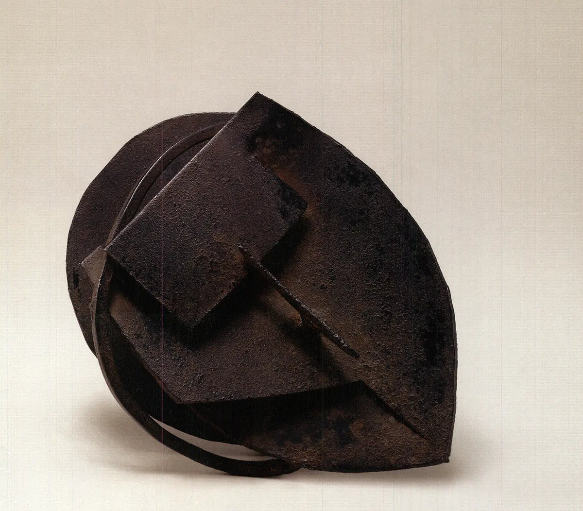 Julio Gonzalez Mask Reclining Head 2003 offset lithograph art poster, showcasing abstract sculpture in black and white.