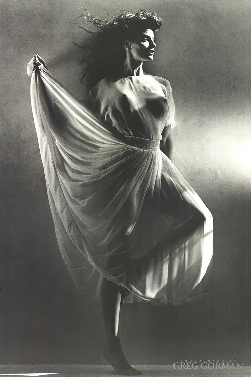 Vintage photography offset lithograph art poster of Joan Severance by Greg Gorman, 1992, featuring artistic portrait imagery.