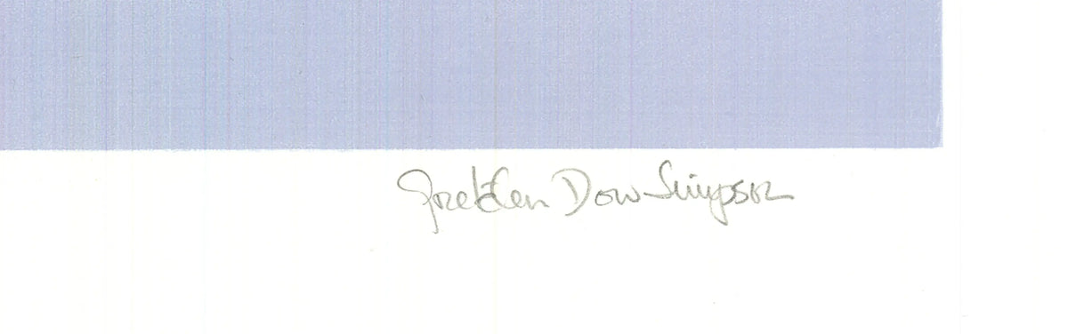 Gretchen Dow Simpson limited edition signed serigraph print featuring flags from 1991 with vibrant colors and detailed design.