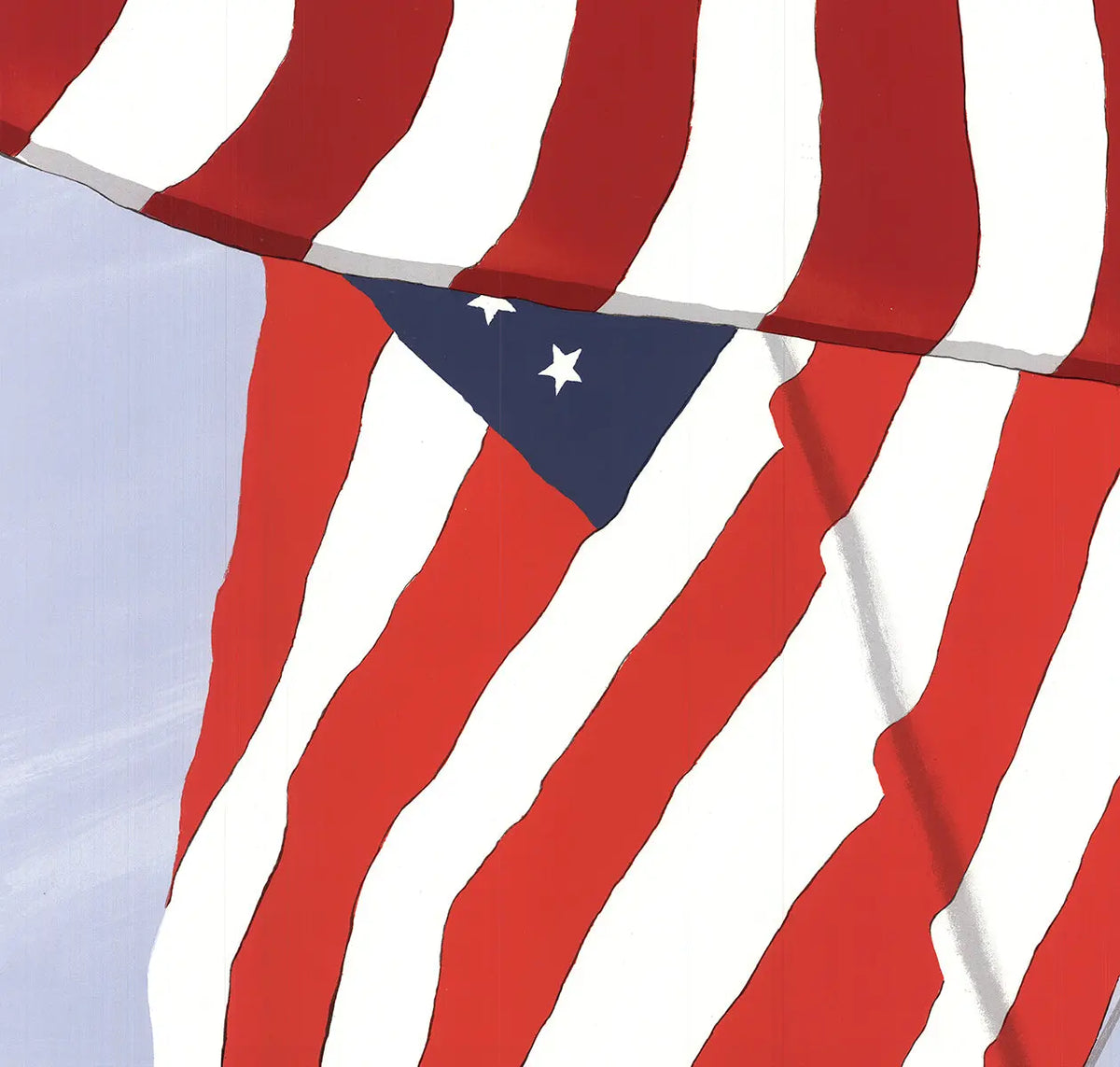 Gretchen Dow Simpson signed limited edition serigraph print of flags from 1991, showcasing vibrant colors and detailed design.