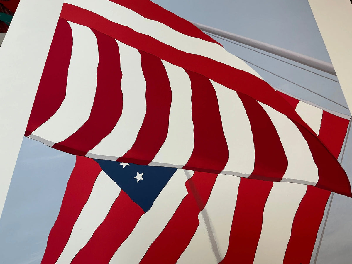 Gretchen Dow Simpson Flags 1991 signed limited edition serigraph print showcasing vibrant flag designs and intricate details.