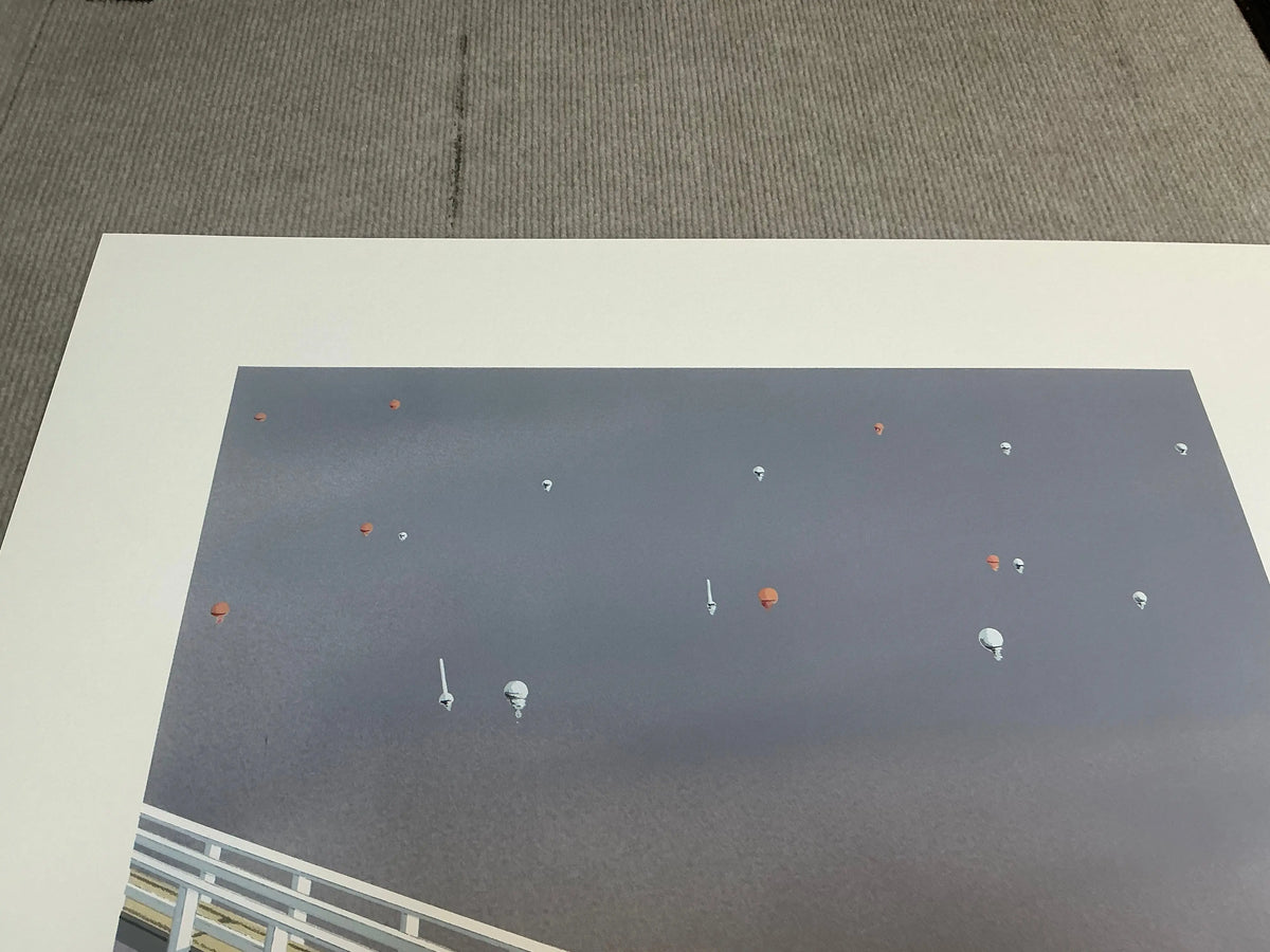 Gretchen Dow Simpson Jamestown Rhode Island signed limited edition serigraph artwork with vibrant coastal scene and signature detail.