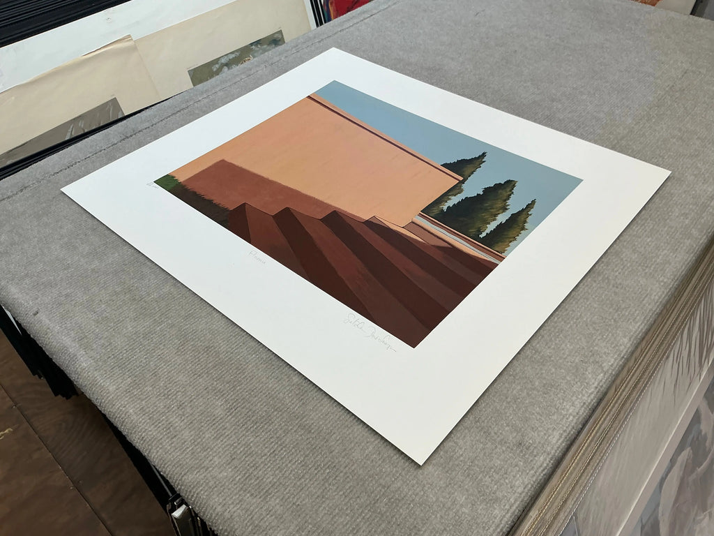Signed Florence Italy limited edition serigraph print by Gretchen Dow Simpson featuring intricate architectural details.