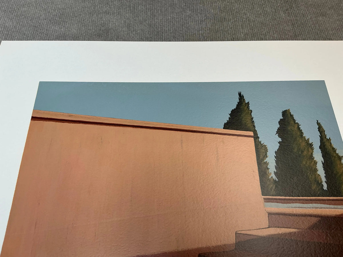 Signed Gretchen Dow Simpson Florence Italy limited edition serigraph print featuring detailed artwork of Florence cityscape.