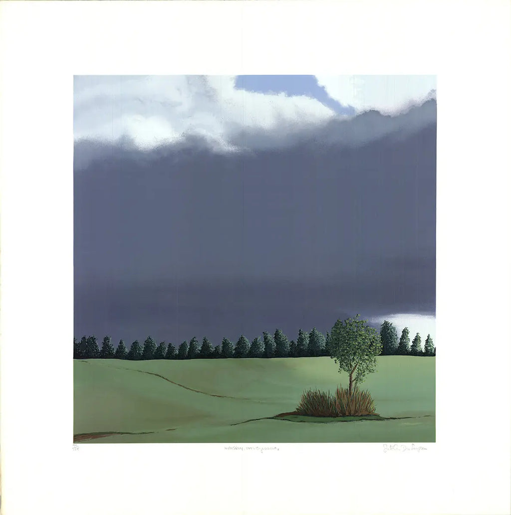 Gretchen Dow Simpson Waverly Pennsylvania signed limited edition serigraph print showcasing detailed landscape artwork