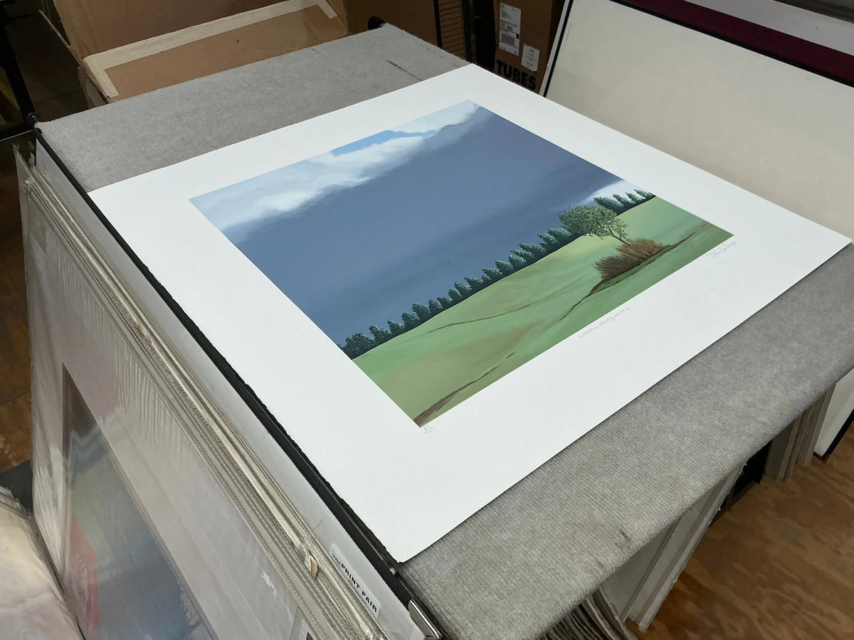 Gretchen Dow Simpson Waverly Pennsylvania signed limited edition serigraph print showcasing detailed landscape art.