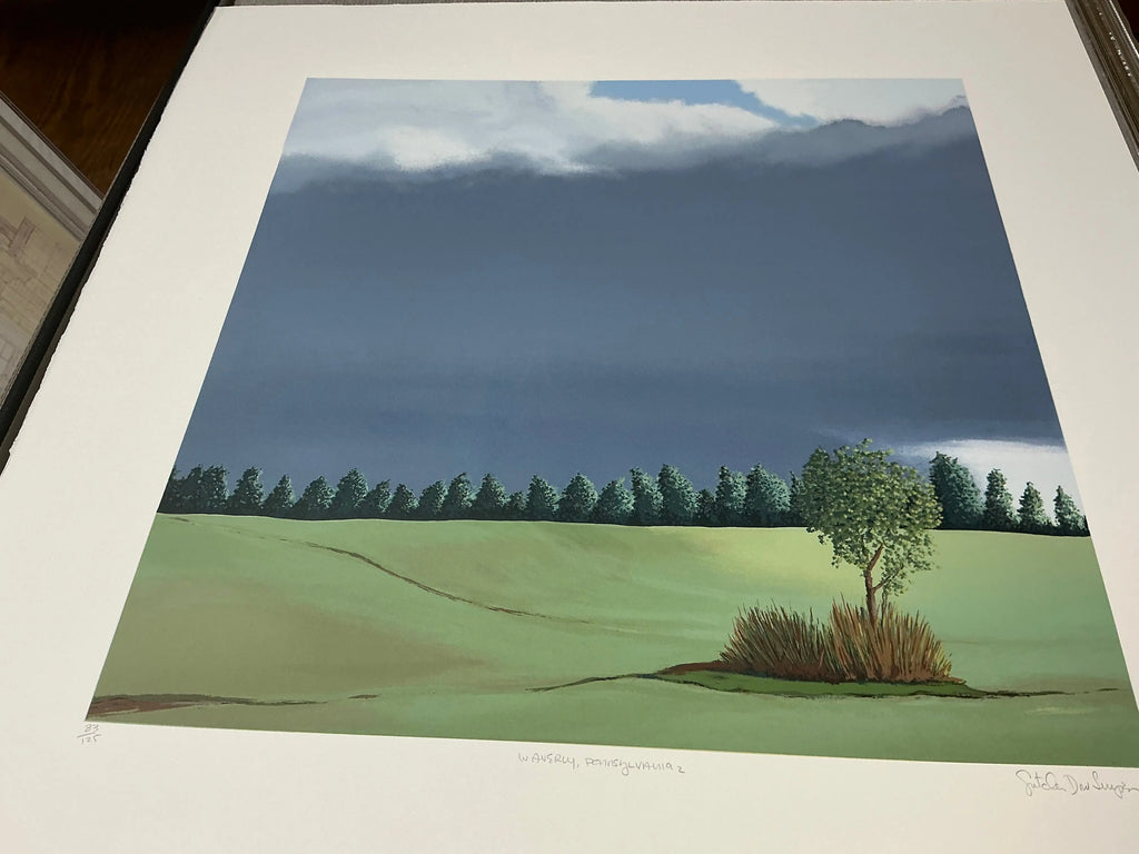 Gretchen Dow Simpson Waverly Pennsylvania signed limited edition serigraph print, featuring detailed landscape artwork and vibrant colors.