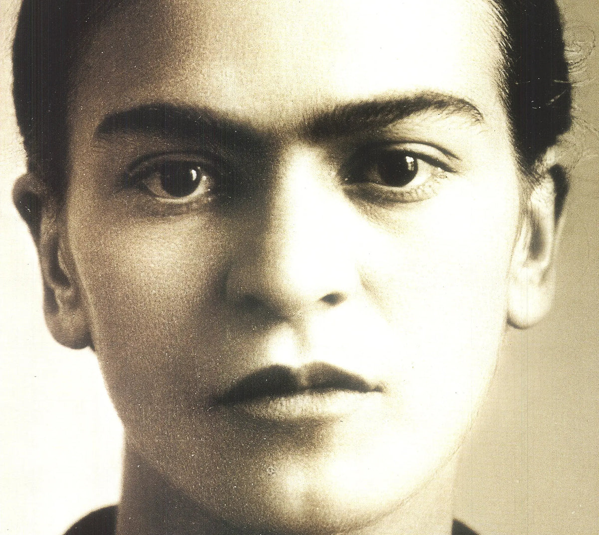 Offset lithograph art poster of Frida Kahlo's 1932 portrait by Guillermo Kahlo, showcasing vibrant colors and detailed artistic style.