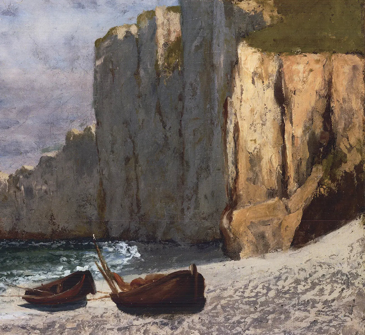 Gustave Courbet A Bay with Cliffs art poster print showcasing cliffs and water in a natural landscape.