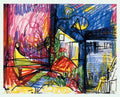 Hans Hofmann Landscape 1980 abstract expressionist offset lithograph art poster showcasing vibrant, bold brushstrokes and textured composition.