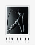 Vintage 1989 Charles Harwood The Male Archer offset lithograph art poster showing a male archer with bow and arrow.