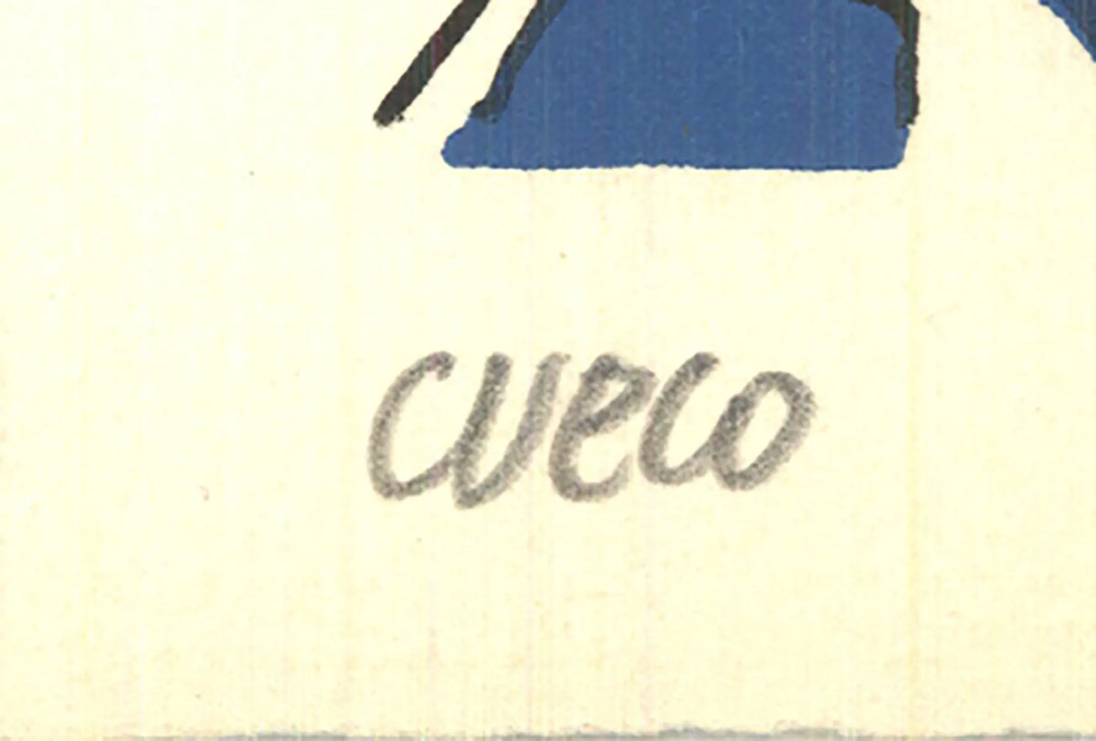 Henri Cueco signed limited edition original colour lithograph print, showcasing vibrant abstract artwork by the artist.