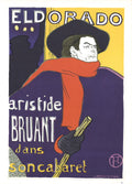 Henri de Toulouse-Lautrec Aristide Bruant Eldorado 1966 lithograph poster showing a singer in a cabaret setting