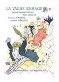 Henri de Toulouse-Lautrec La Vache Enragee 1966 lithograph art poster featuring bold, colorful cow illustration and artistic details.