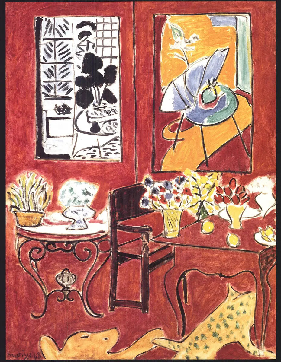 Vintage Henri Matisse offset lithograph poster from 1992, featuring bold, colorful abstract design by the renowned artist.