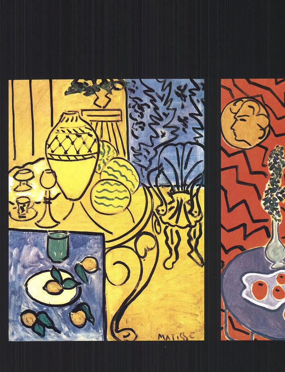 Vintage Henri Matisse offset lithograph poster from 1992, featuring bold colors and abstract shapes, part of Editions du Desastre collection.