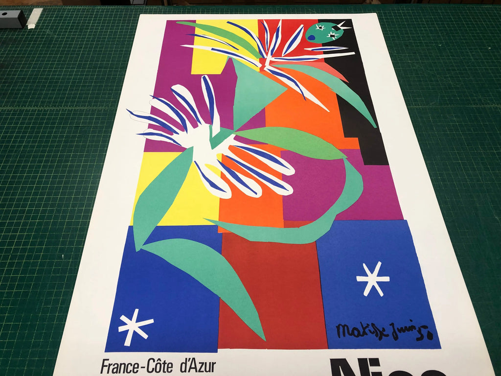 Original lithograph poster by Henri Matisse titled La Danseuse Creole, created in 1965, featuring vibrant dance-inspired artwork.